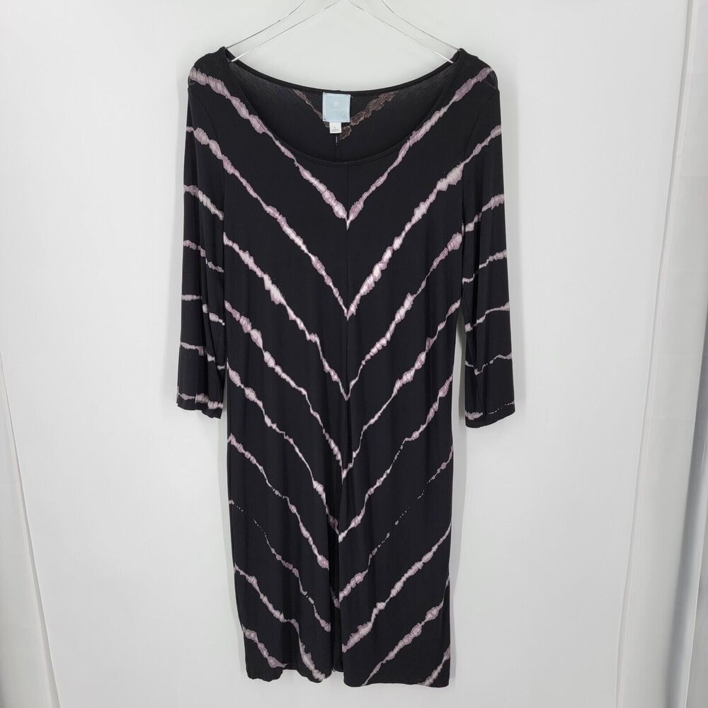 Sunday Dress Women's Large Shift Scoop Neck Shift 3/4 Sleeve Stretch